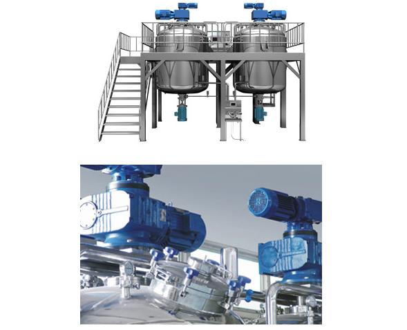 Equipo de emulsificación a vacío con homogeneización del fondo